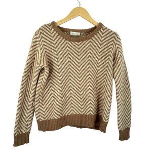GANNI x Anthropologie Wool Angora Blend Candy Floss Chevron Sweater‎ sz S